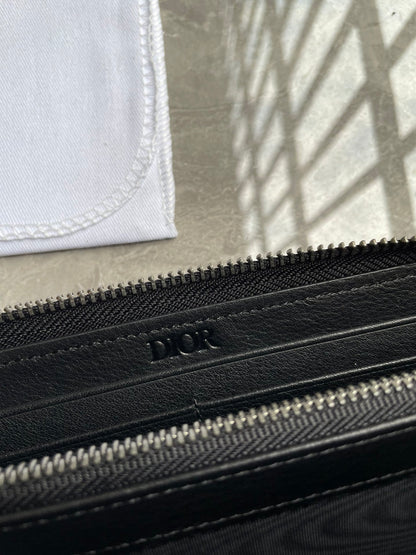 Dior Zipped Long Wallet "Black Dior Oblique Jacquard"