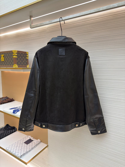 Louis Vuitton Leather Mix Blouson "Black"
