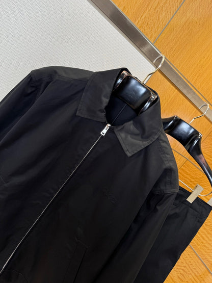 Gucci Cotton Twill Jacket with Web Detail "Black"