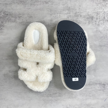 Hermes Chypre Sandals "White"