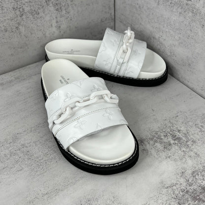 Louis Vuitton Chain Slides "White-Black"
