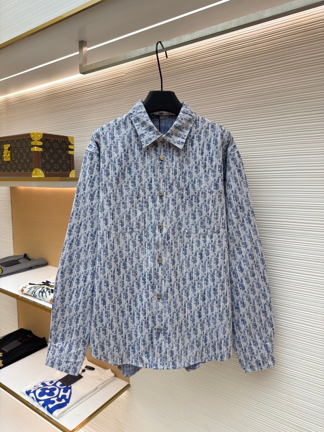 Dior Overshirt "Blue and White Dior Oblique Kasuri Cotton Denim"
