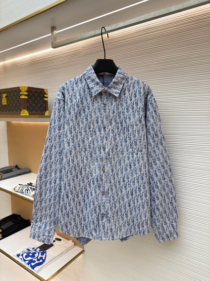 Dior Overshirt "Blue and White Dior Oblique Kasuri Cotton Denim"