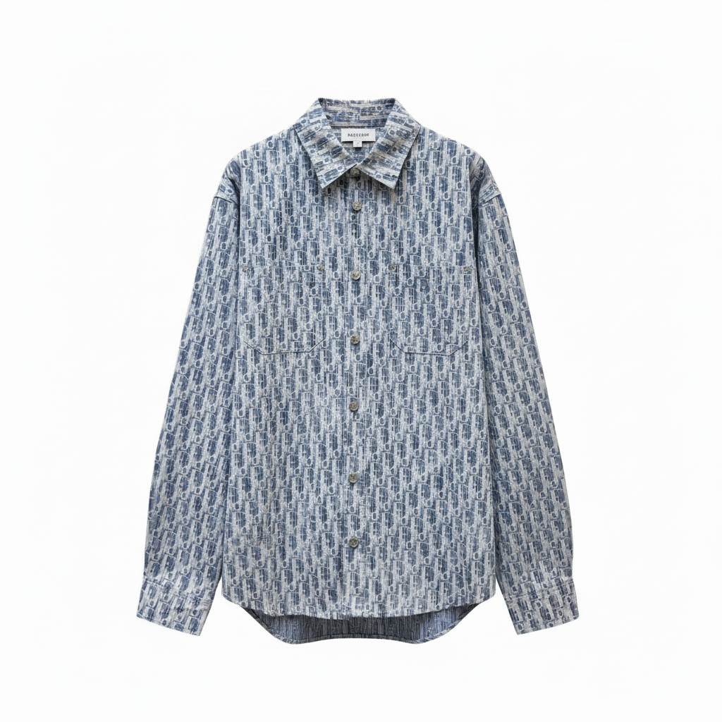 Dior Overshirt "Blue and White Dior Oblique Kasuri Cotton Denim"
