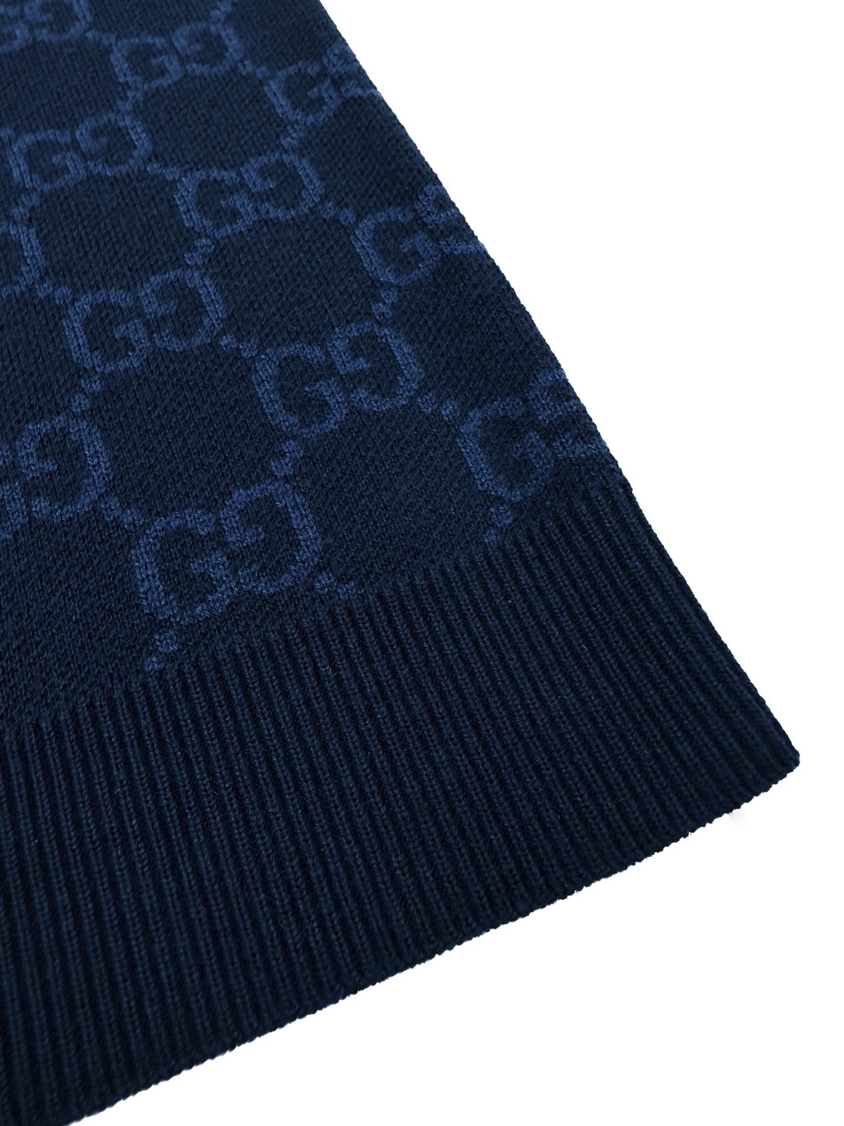 GG Cotton Silk Jacquard Polo Shirt "Dark Blue"