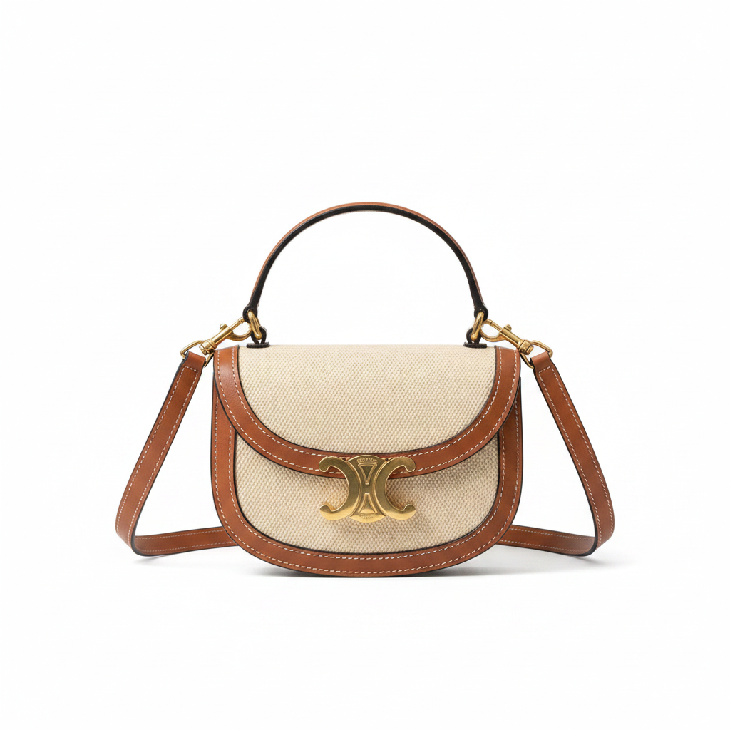 Celine Mini Besace Clea in Canvas and Calfskin