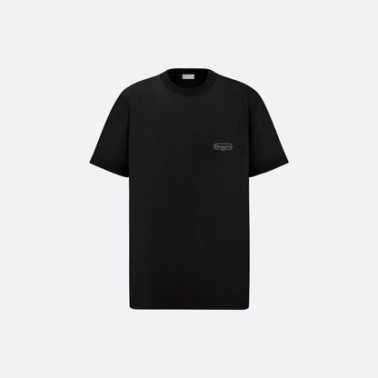 Dior CD Box T-Shirt "Black Cotton Jersey"