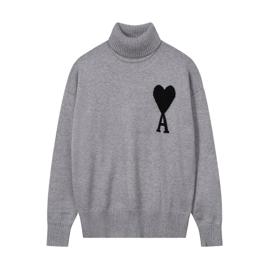 AMI Paris Ami De Coeur Turtleneck Sweater "Grey"
