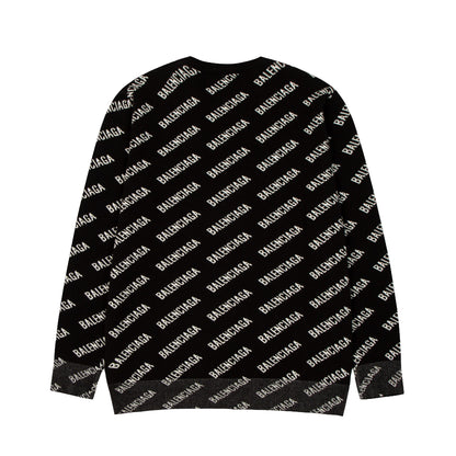 Balenciaga All-Over Logo Sweater "Black-White"