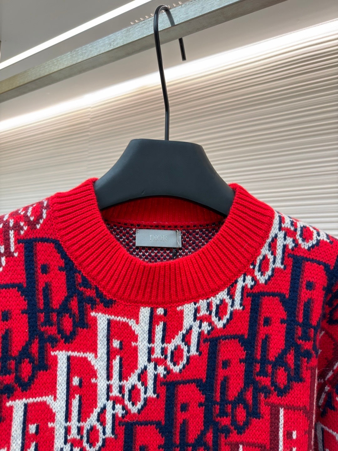 Dior Oblique Sweater "Red Wool Jacquard"