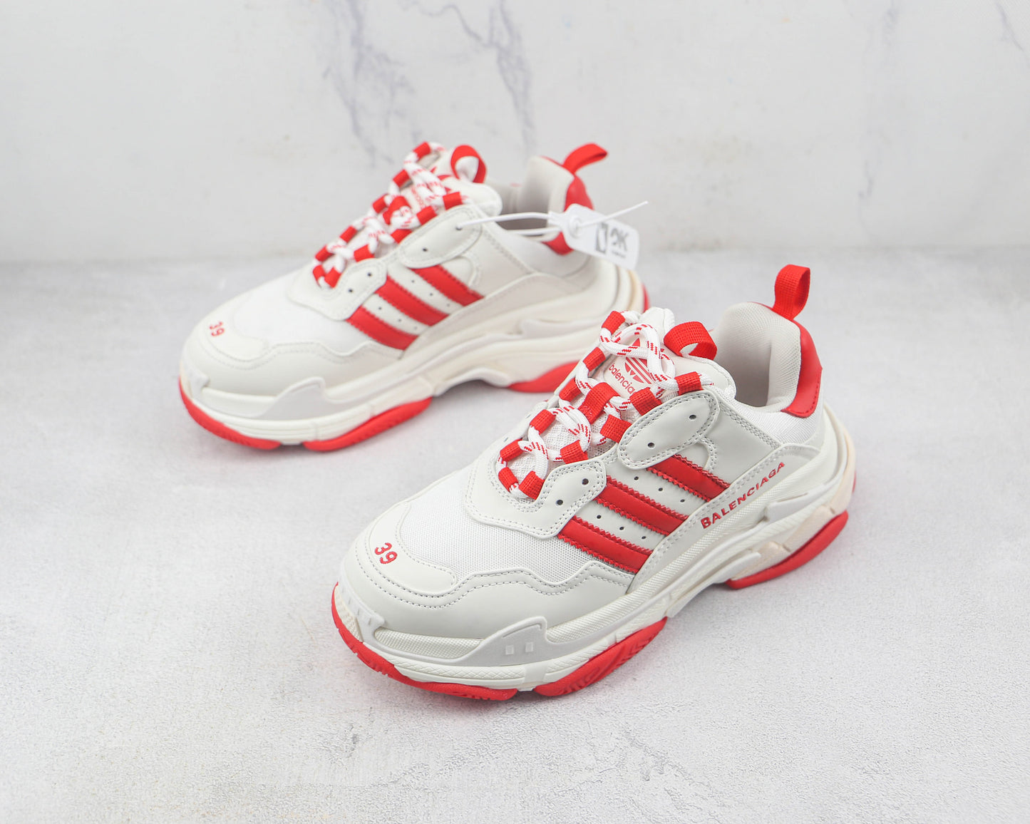 Balenciaga x Adidas Triple S "White-Red"