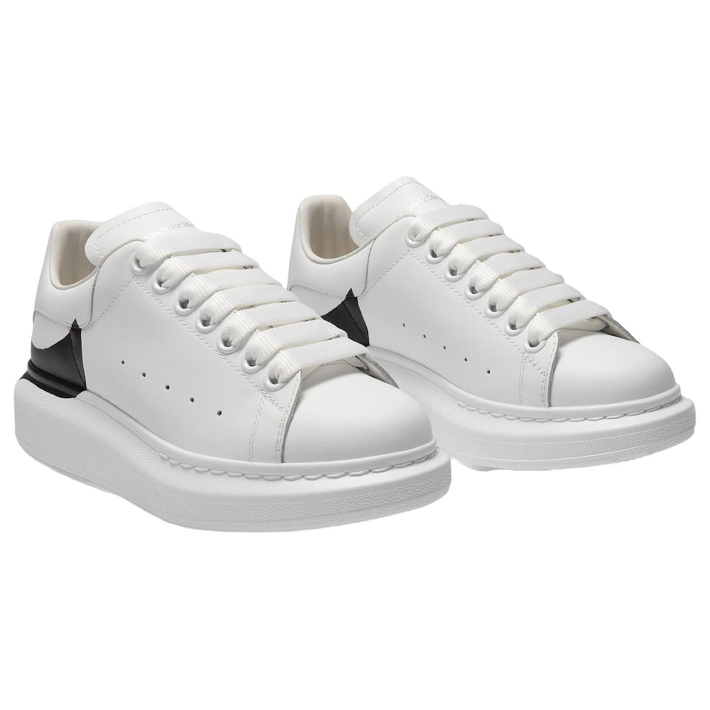 Alexander McQueen Oversized "Drop Heel Counter Print-White-Black"