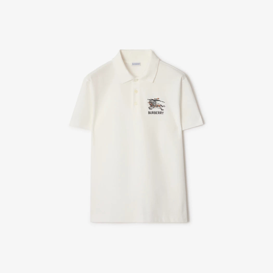 Burberry EKD Sketch Cotton Polo T-Shirt "White"