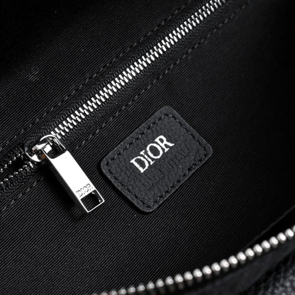 Dior Saddle Belt Bag "Dior Oblique Jacquard in Black and Grained Calfskin in Black"
