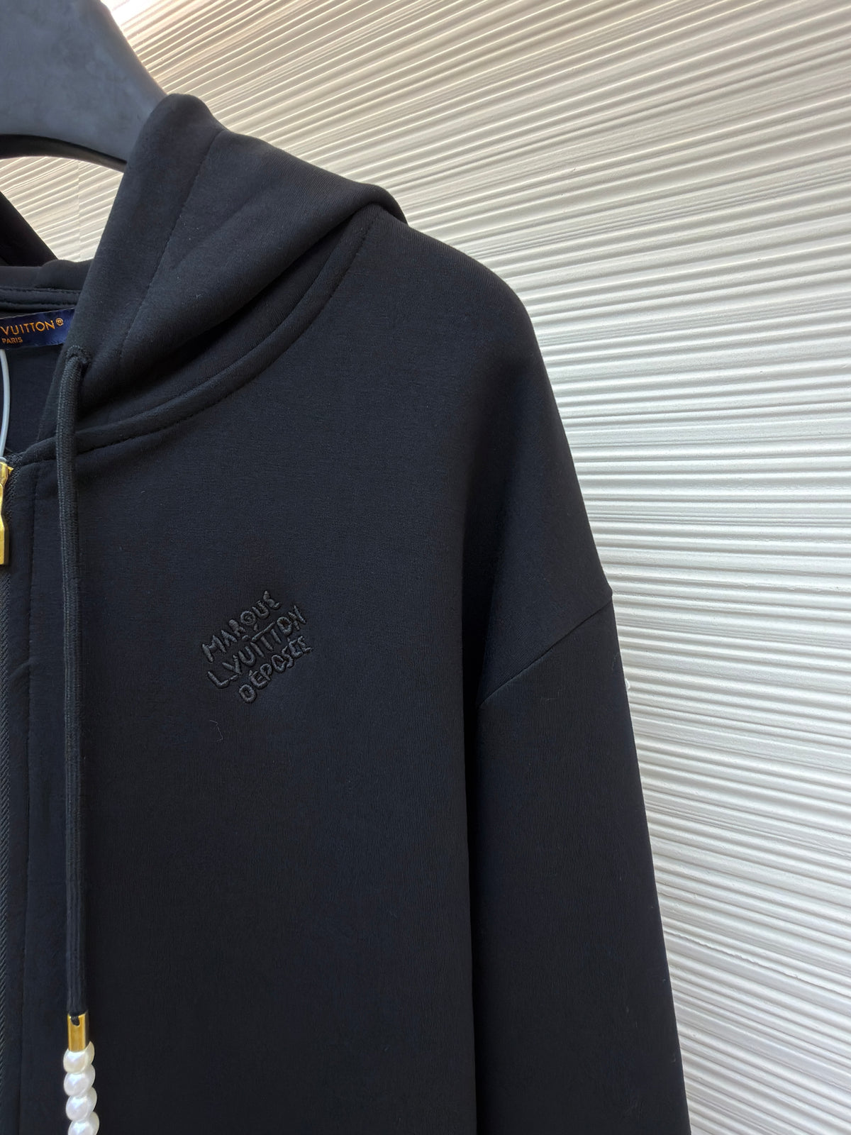 Louis Vuitton Embroidered Zipped Jersey Hoodie "Black"
