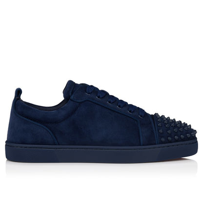 Christian Louboutin Louis Junior Spikes Orlato Veau Velours "Navy Blue"