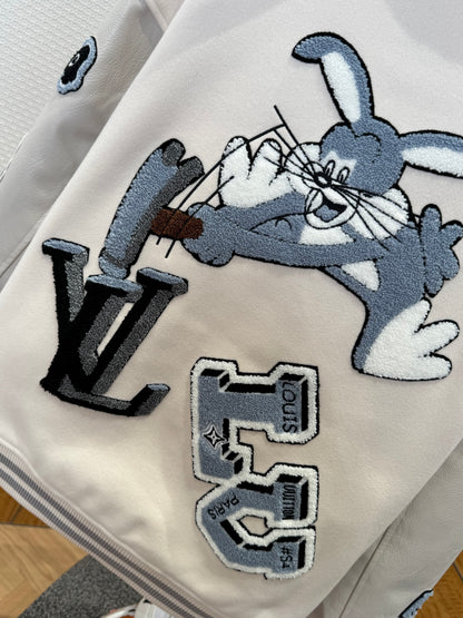 Louis Vuitton Multi-Patches Mixed Leather Varsity Blouson "Milky White"