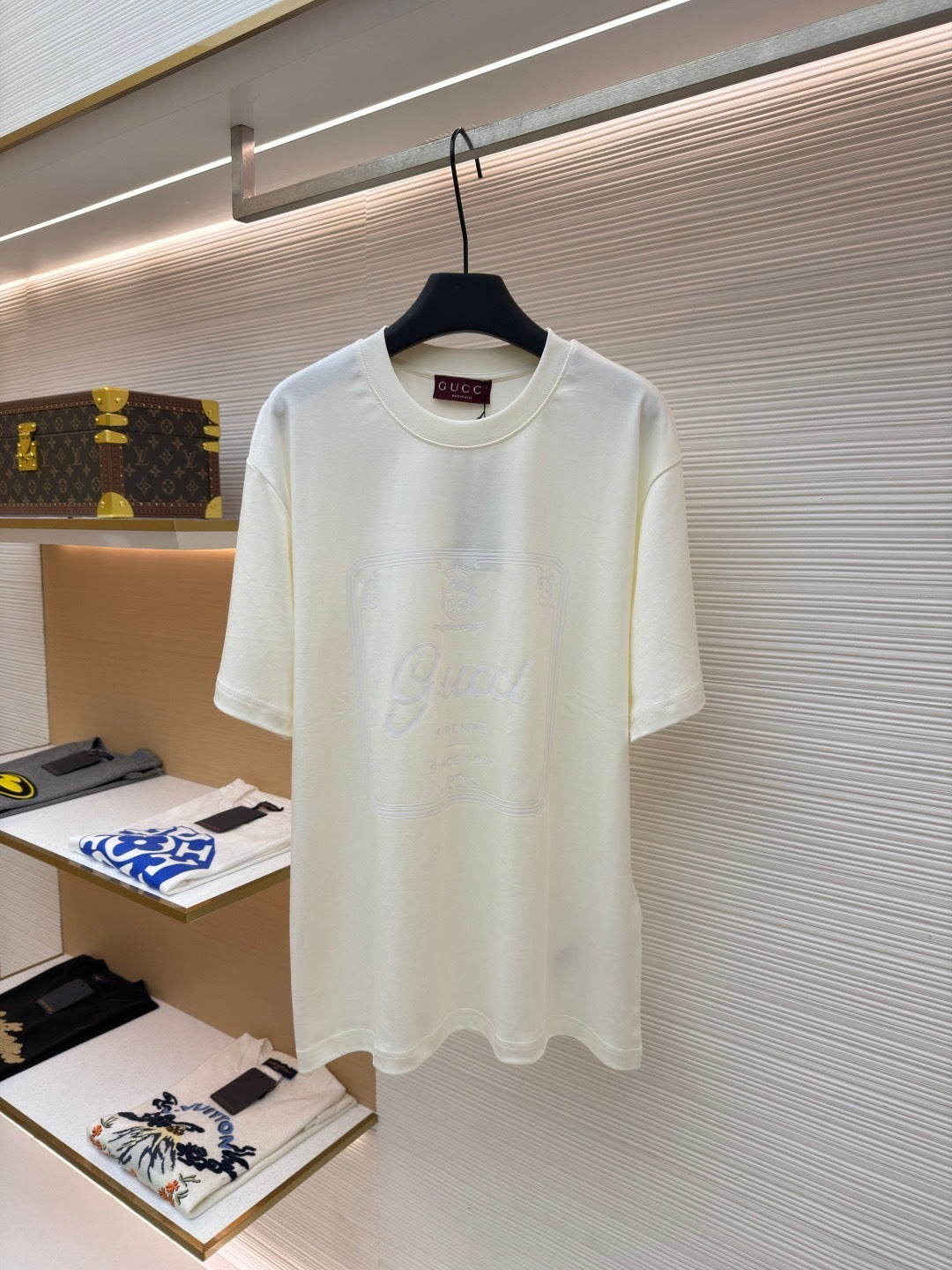 Gucci Soft Cotton Jersey T-Shirt with Print "Ivory"