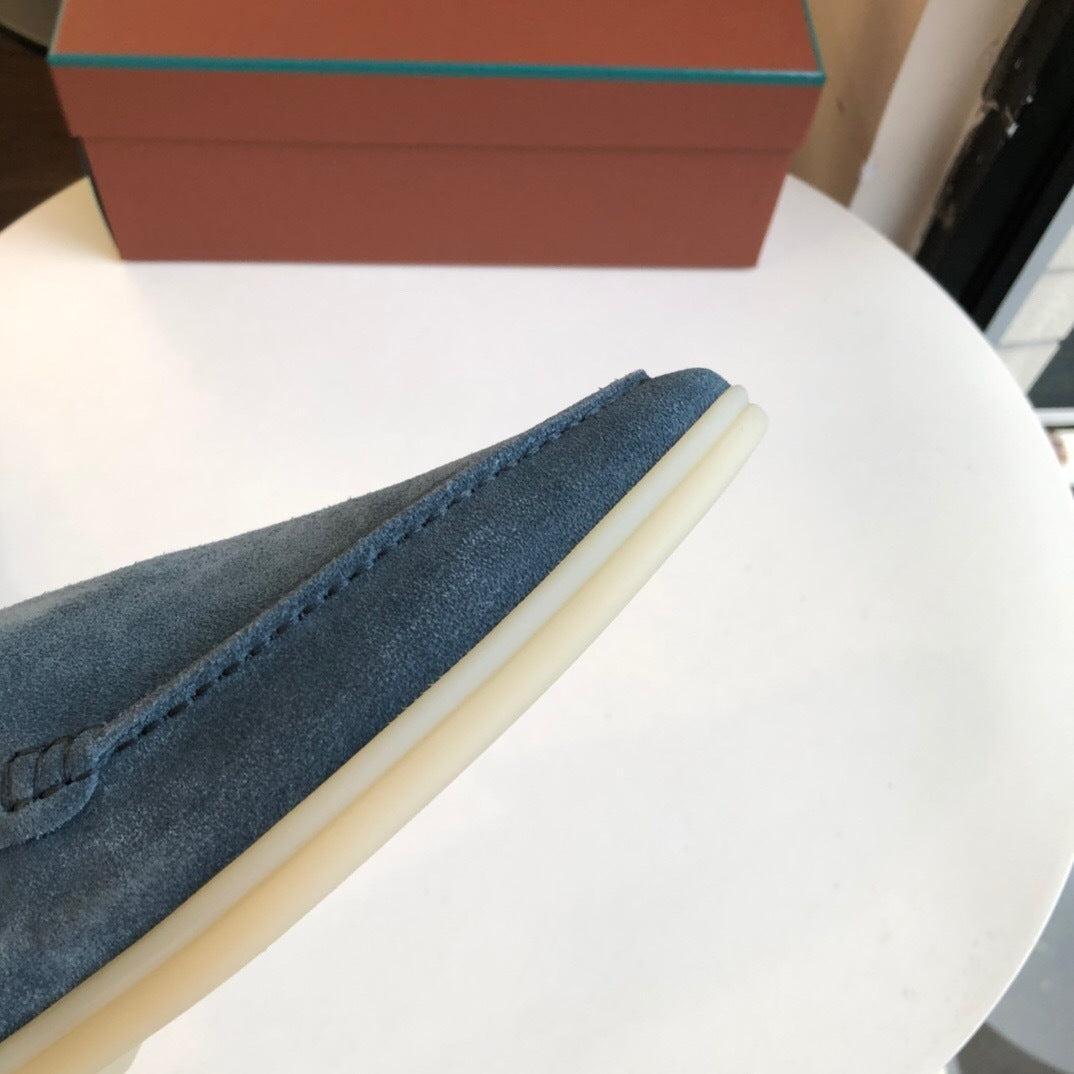 Loro Piana Summer Walk Loafers "Steel Blue"