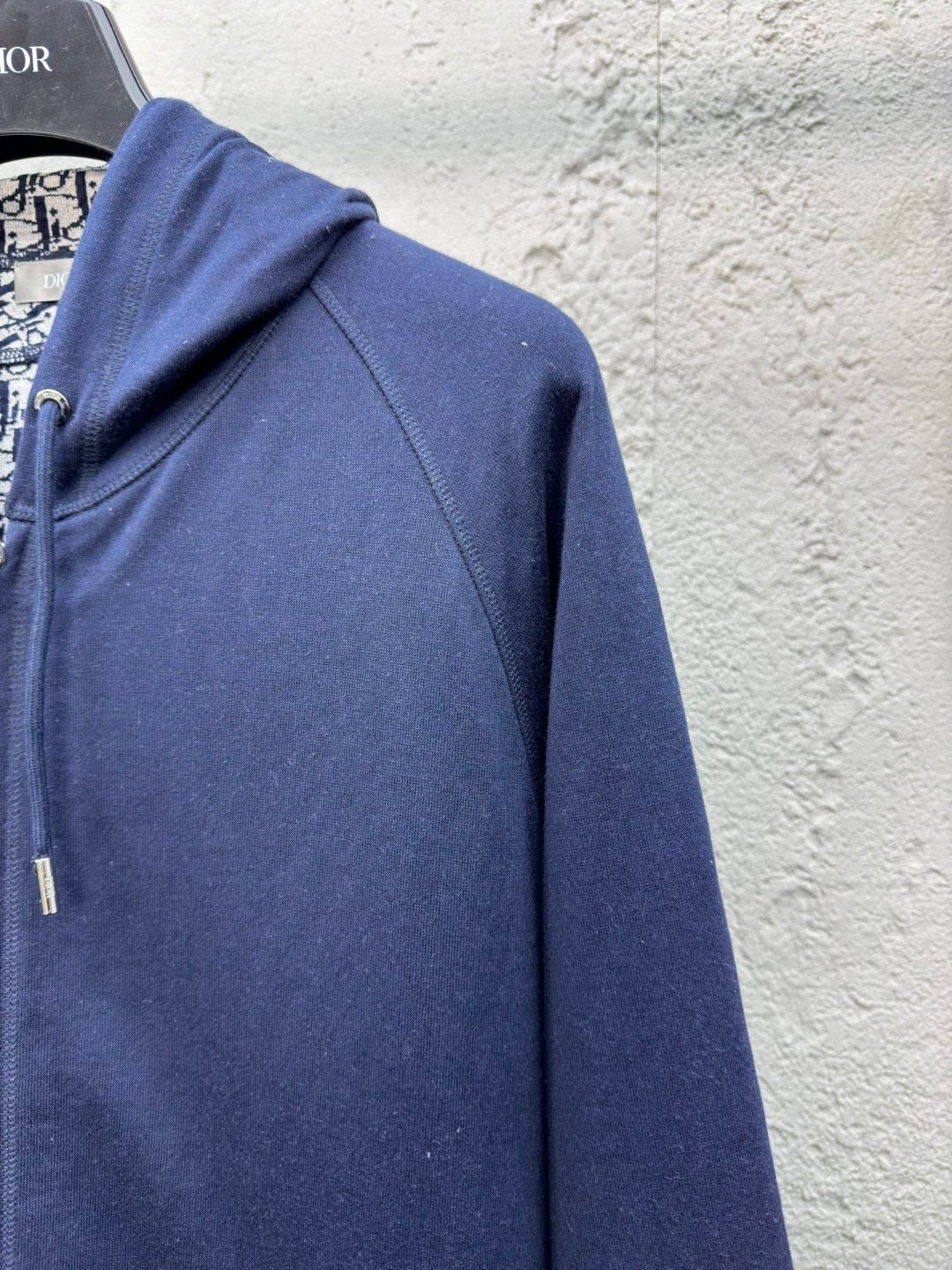 Dior Hooded Track Jacket "Navy Blue Cotton and Cashmere Knit"