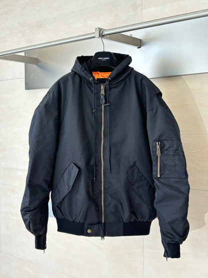 Balenciaga Tape Type Light Hooded Bomber "Black"
