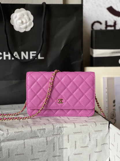 Chanel Quilted Caviar Leather Classic Wallet on Chain