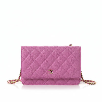 Chanel Quilted Caviar Leather Classic Wallet on Chain