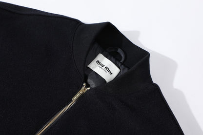 Miu Miu Zip-Up Sweatshirt "Black"