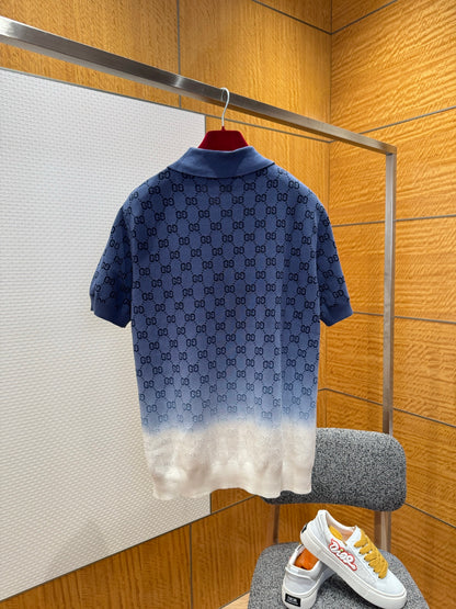 Gucci GG Gradient Cotton and Silk Polo T-Shirt