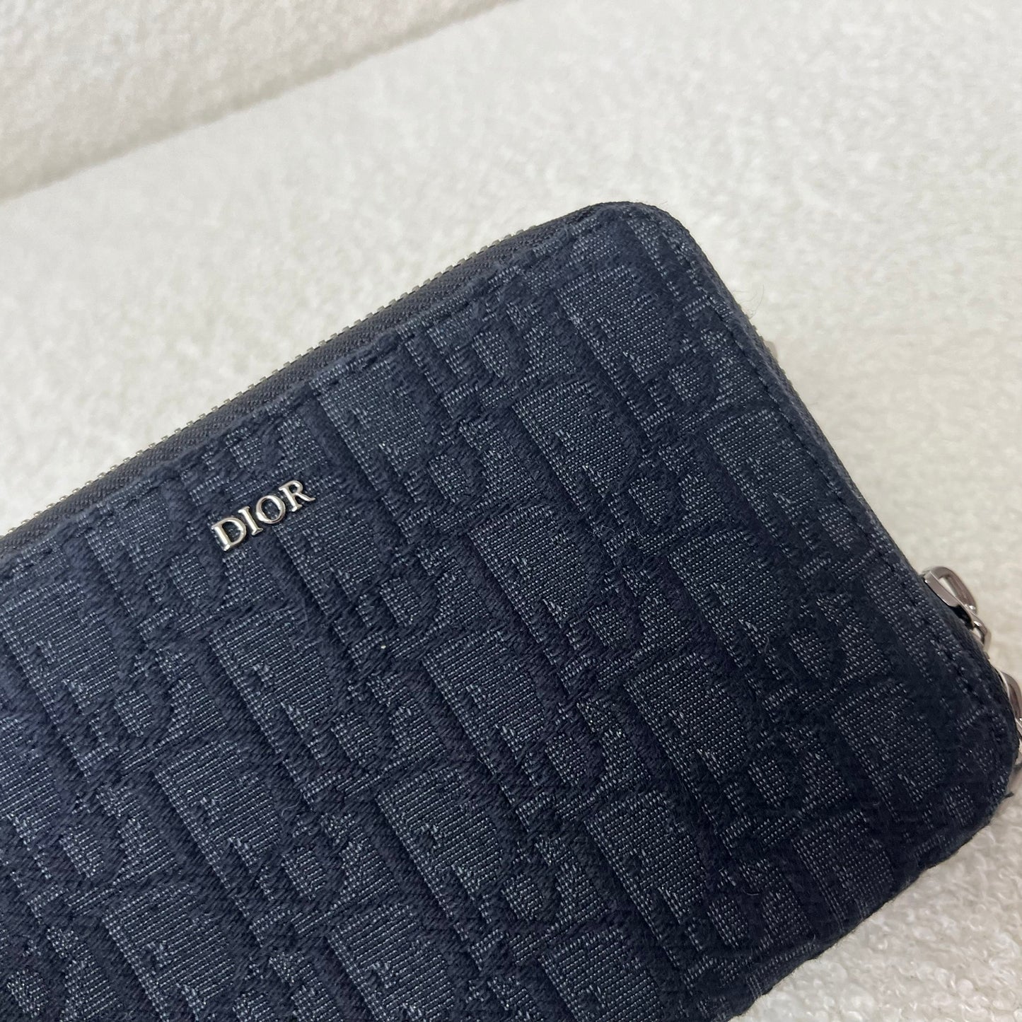 Dior Oblique Jacquard Zipped Pouch with Strap