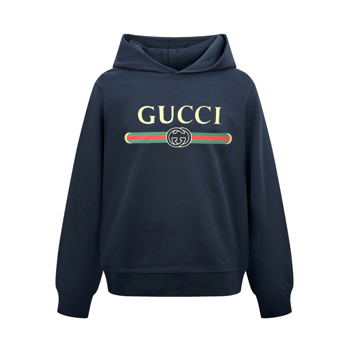 Gucci Cashmere Blend Sweatshirt with Print "Dark Blue"