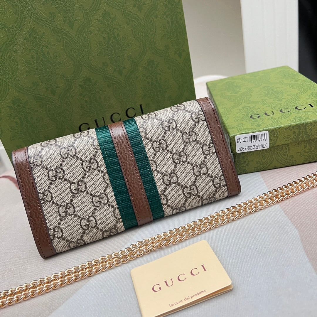 Gucci Jackie 1961 GG Continental Chain Wallet