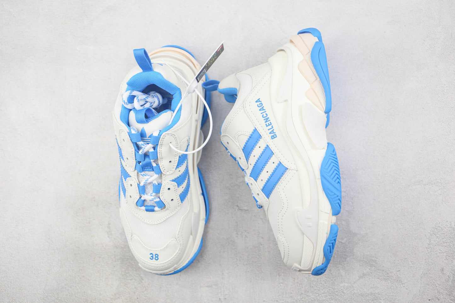 Balenciaga x Adidas Triple S "White-Blue"