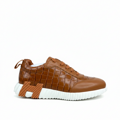 Hermes Bouncing Sneakers "Brown Crocodile Pattern"