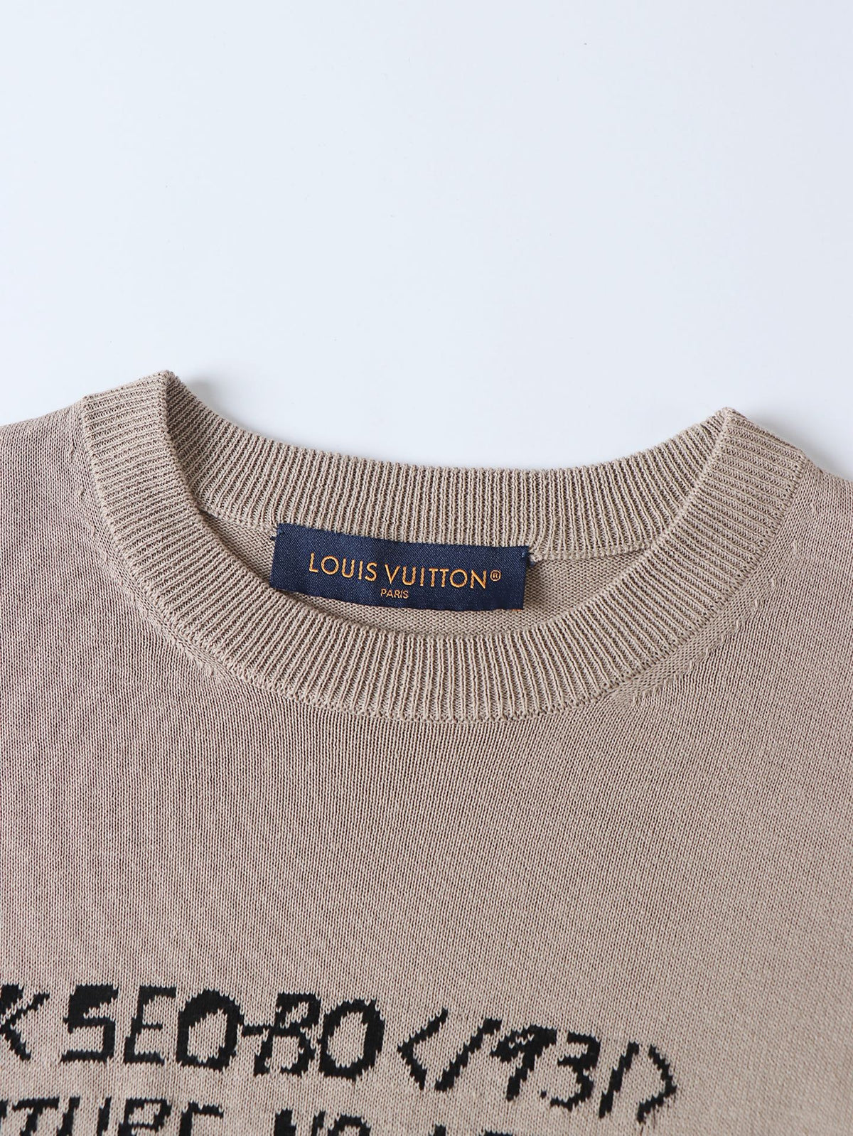 Louis Vuitton x Park Seo Bo Short-Sleeved Cotton Crewneck "Beige"