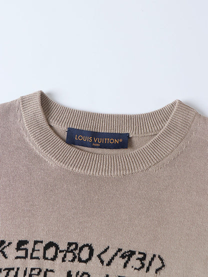 Louis Vuitton x Park Seo Bo Short-Sleeved Cotton Crewneck "Beige"