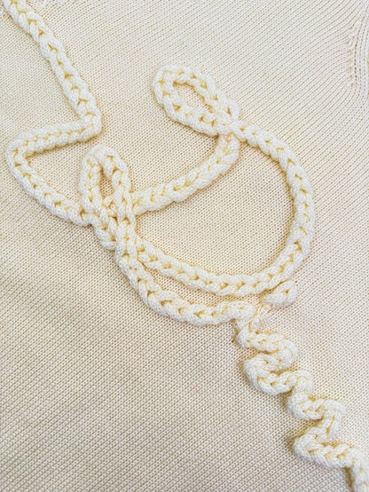 Dior Ribbon Sweater "White Wool Jersey"