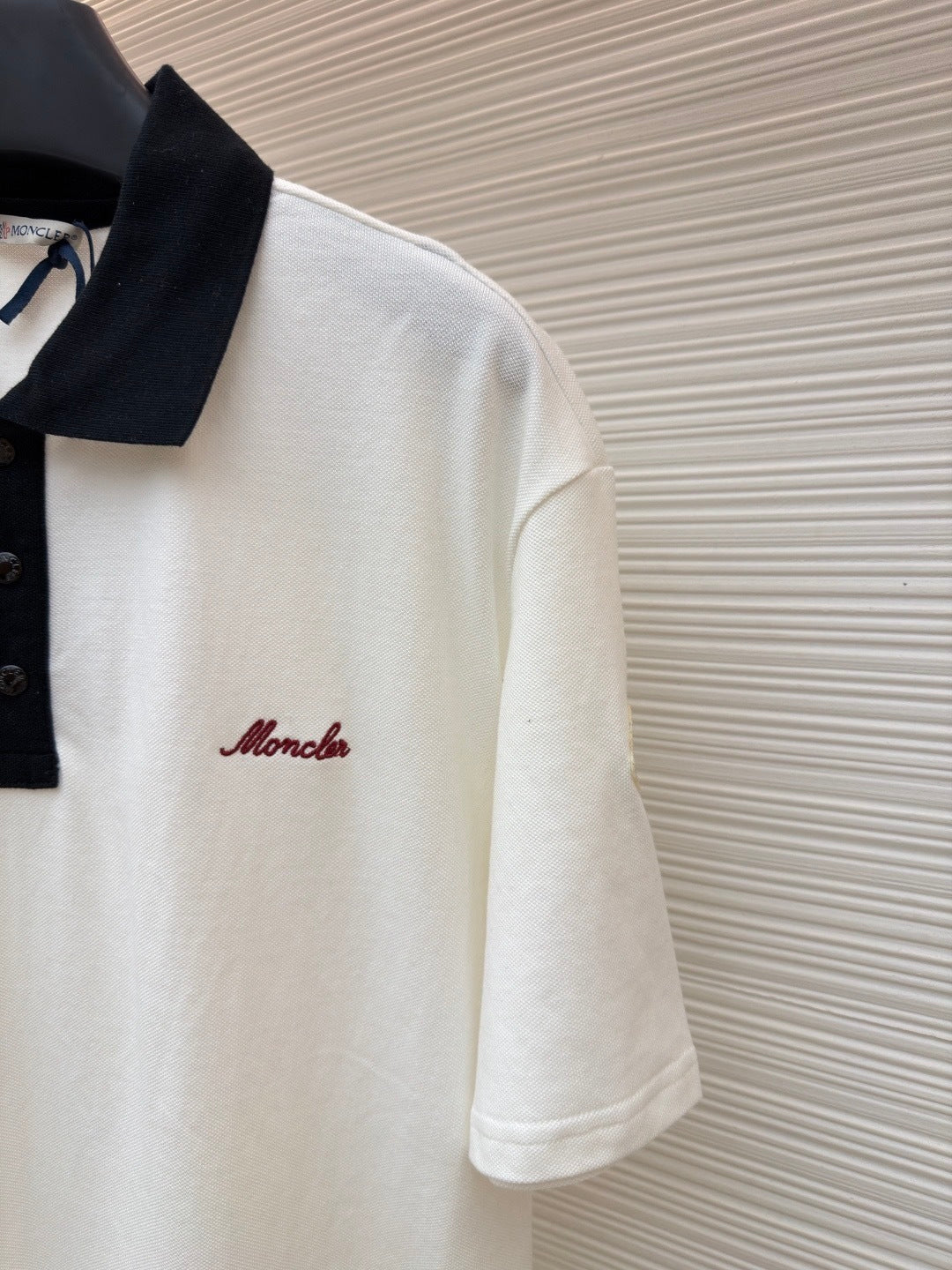 Moncler Embroidered Logo Piquet Polo T-Shirt "White"