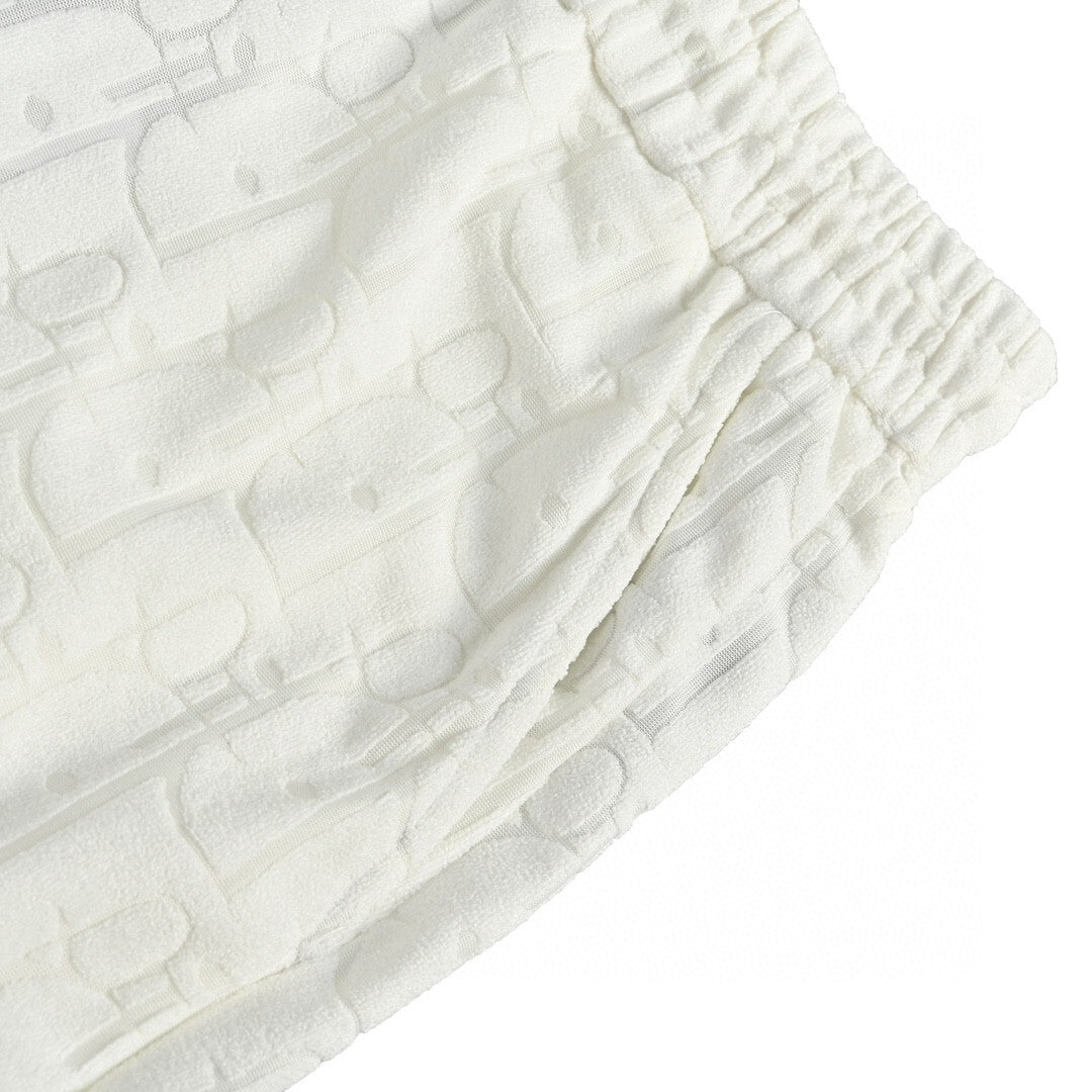 Dior Monogram Jacquard Toweling Shorts "White"