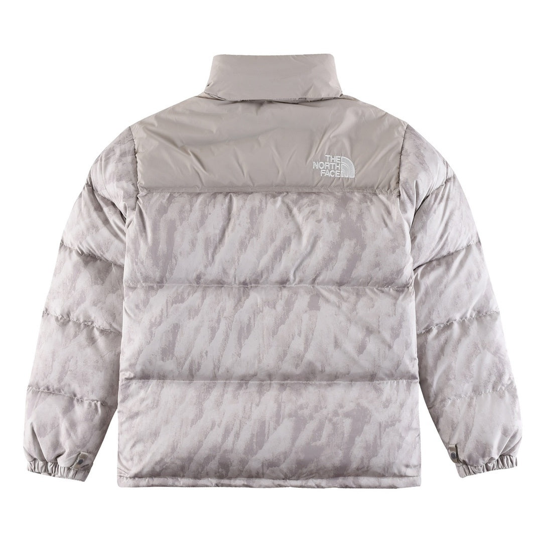 The North Face Nuptse 700 Down Jacket "Silver Grey Wooden Tiger Print"