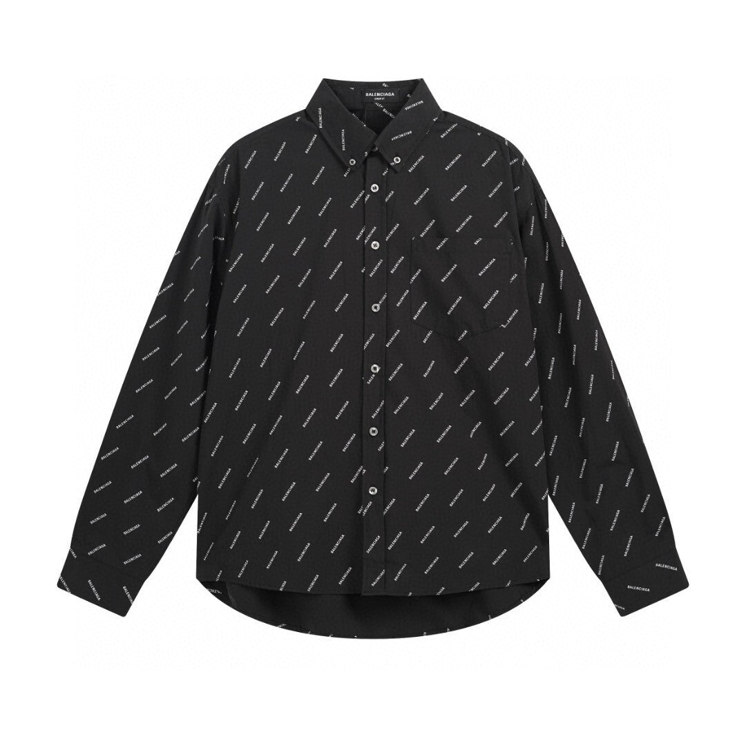 Balenciaga All Over Logo Shirt "Black"
