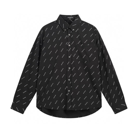 Balenciaga All Over Logo Shirt "Black"