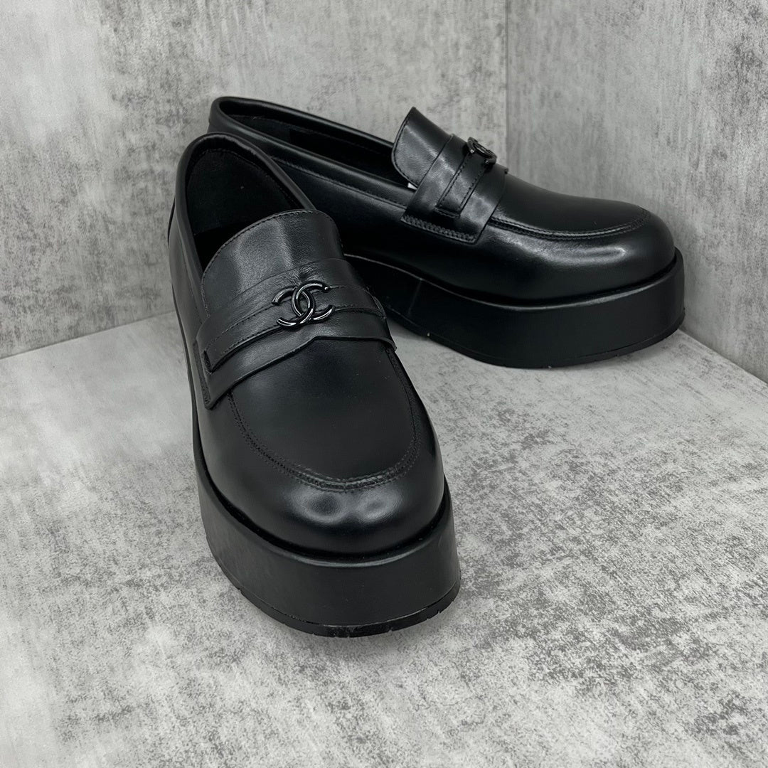 Chanel Leather Loafers "Black"