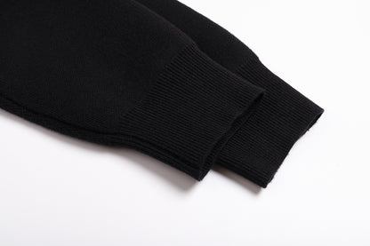 Louis Vuitton Knit Blouson with Leather Details "Black"