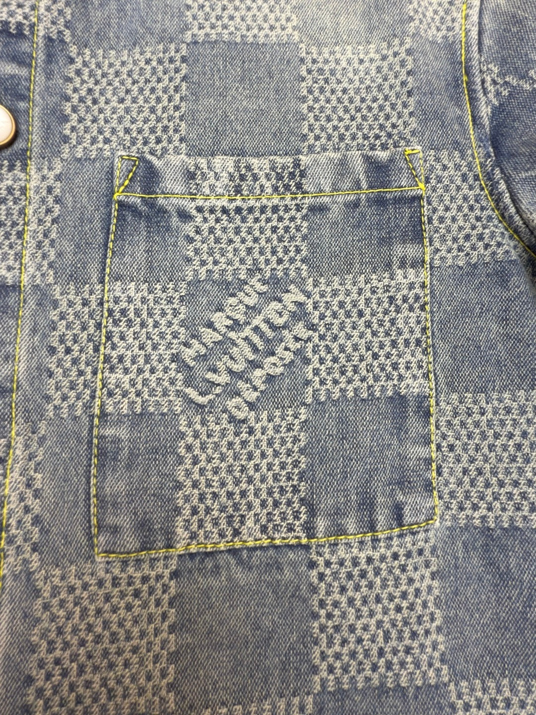 Louis Vuitton Damier 3D Light Denim Short-Sleeved Shirt