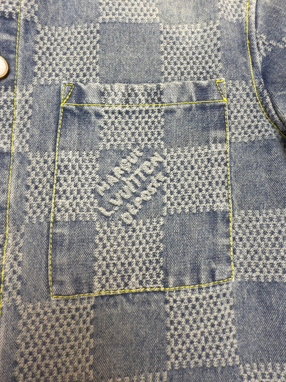 Louis Vuitton Damier 3D Light Denim Short-Sleeved Shirt