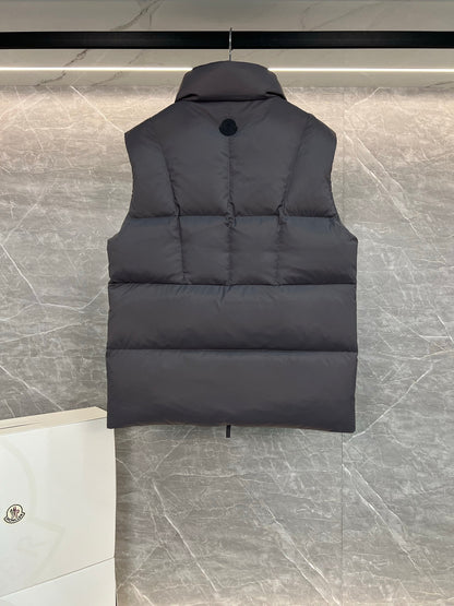 Moncler Janze Geometric-Quilted Down Vest "Grey"