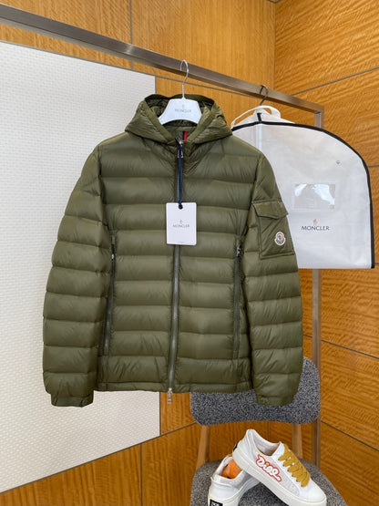 Moncler Galion Hooded Short Down Jacket "Olive Green"
