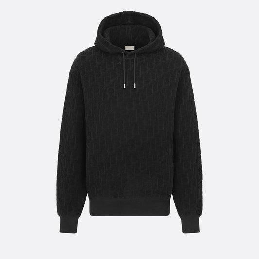 Dior Oblique Hooded Sweatshirt "Black Cotton Fleece"
