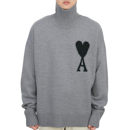 AMI Paris Ami De Coeur Turtleneck Sweater "Grey"